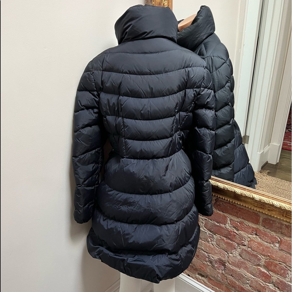 MONCLER  navy blue puffer coat with cowl neck - Picture 5 of 16